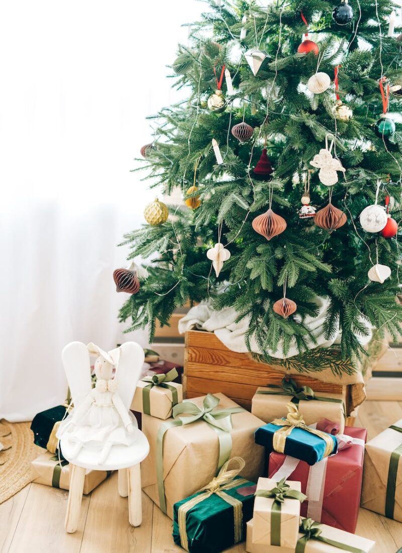 gift boxes under the christmas tree