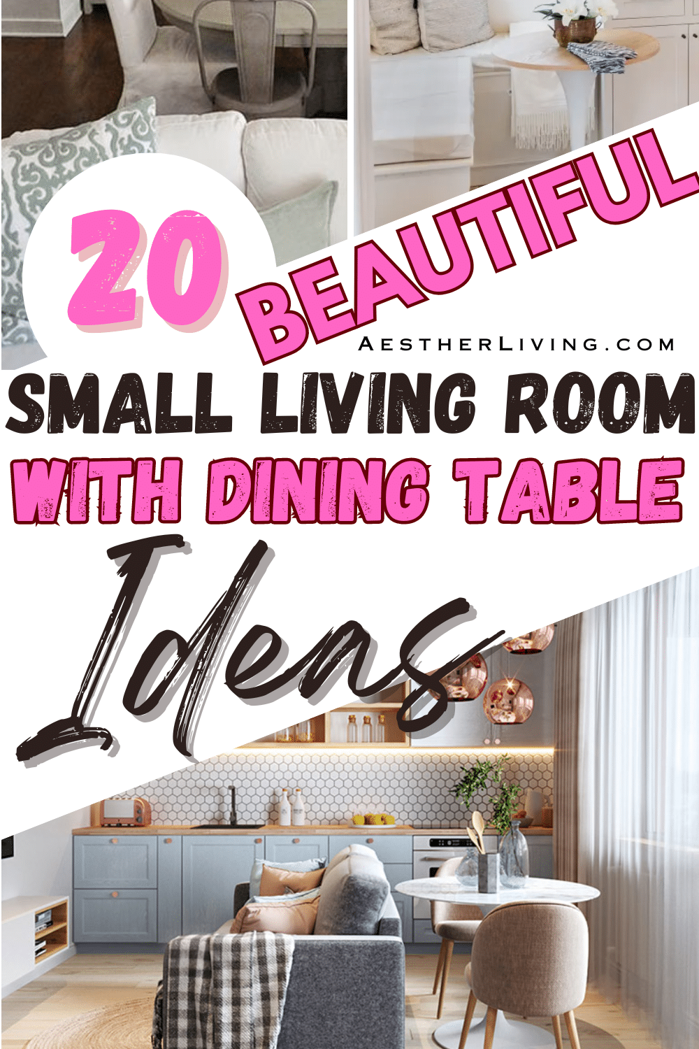20 Beautiful Small Living Room with Dining Table Ideas - Aesther Living