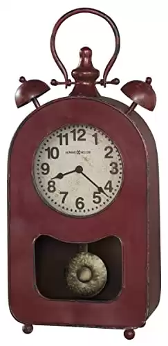 Howard Miller Ruthie Mantel Accent Clock 635-206 ? Red Metal Antique with Quartz Movement