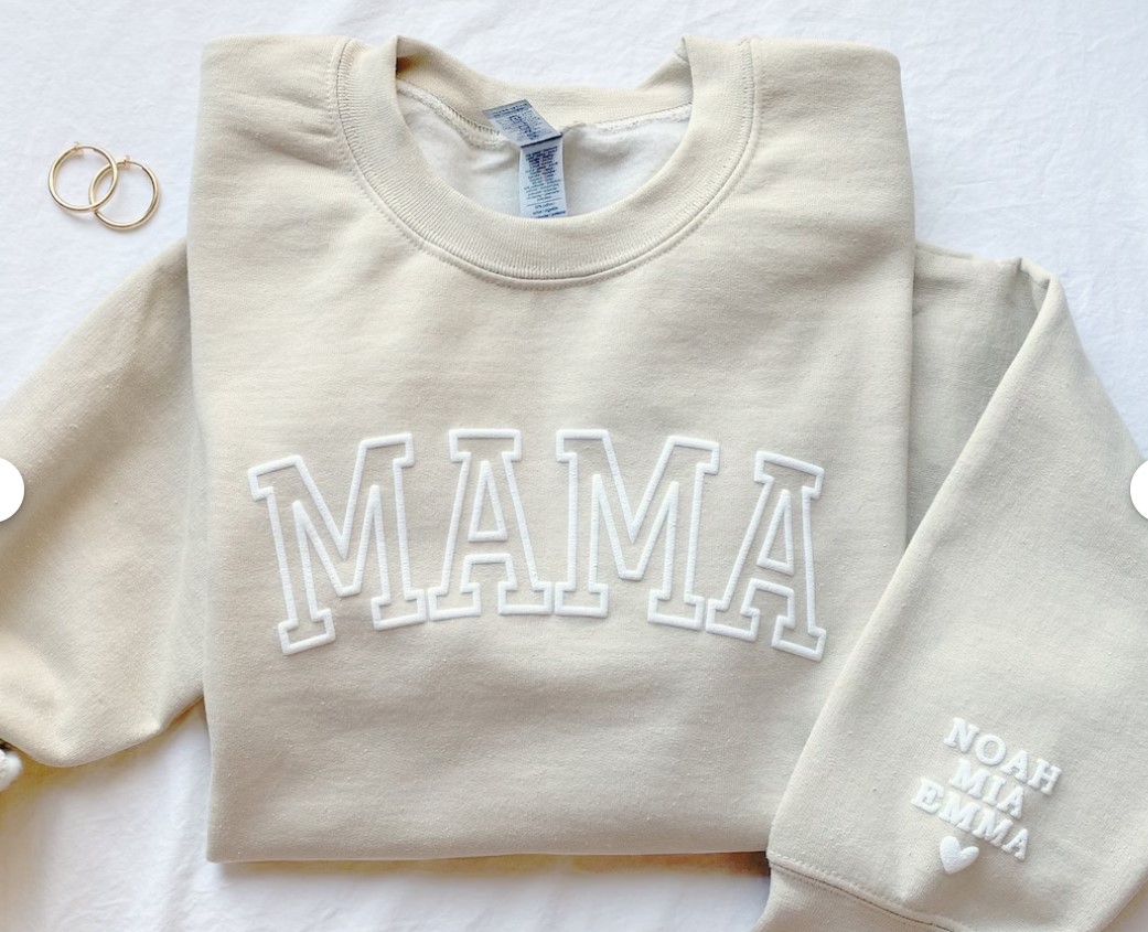 Personalized Mama Sweatshirt with Kid Names on Sleeve, Mothers Day Gift, Birthday Gift for Mom, New Mom Gift, Minimalist Cool Mom Sweater - Etsy