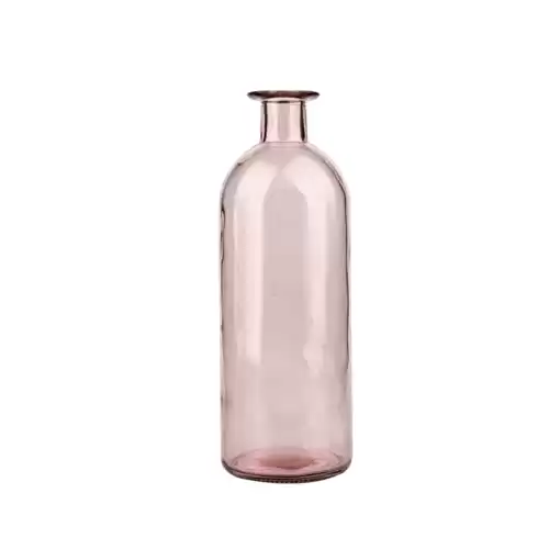 Bicuzat Smooth Face Clear Glass Vase for Flower, Bud Vase Hydroponic Planter for Home, Office, Room, Party-Pink-Long-M
