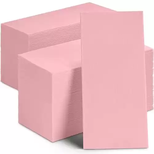 Disposable Dinner Napkins Pink Paper, [150 Pack] 12" x 17" 2-Ply Quilted Colored Paper Napkins For Wedding, Reception, Bathroom, Party Or Event