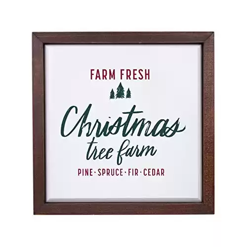 No/Brand Collective Home-Farm Fresh Christmas Trees Sign,Wooden Christmas Wall Decor, Christmas Wooden Rustic Decor, Farmhouse Inspired Christmas Decor