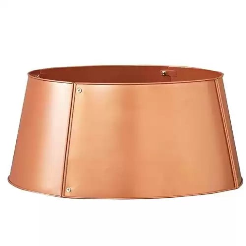 Copper Finish Tree Collar with Round Design for Christmas Tree Base