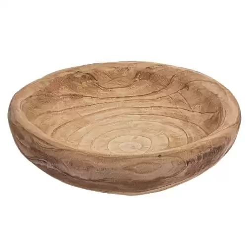 Creative Co-Op Decorative Paulownia Wood Bowl