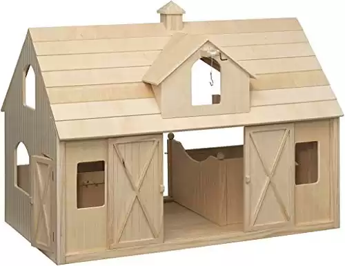 Breyer Traditional Deluxe Wood Horse Barn with Cupola Toy Model, 30.5"L x 21"H