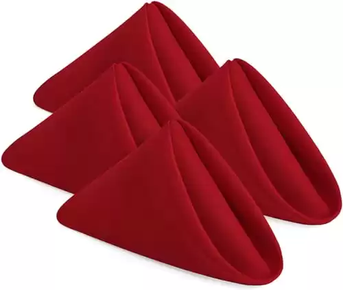 Utopia Home [24 Pack, Red] Cloth Napkins 17×17 Inches, 100% Polyester Dinner Napkins with Hemmed Edges, Washable Napkins Ideal for Parties, Weddings and Dinners