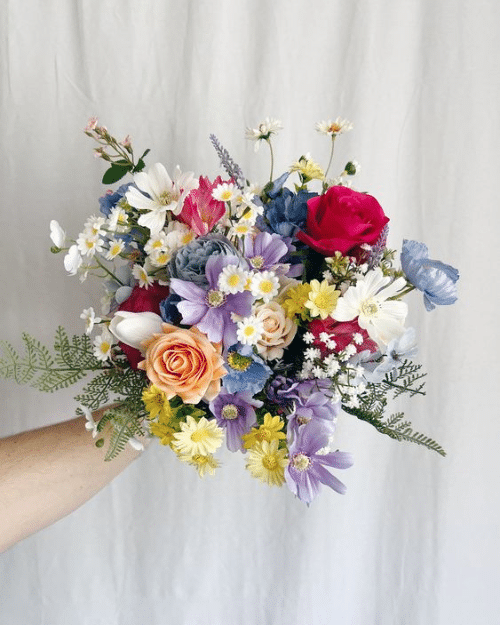 summer wedding bouquet on a budget