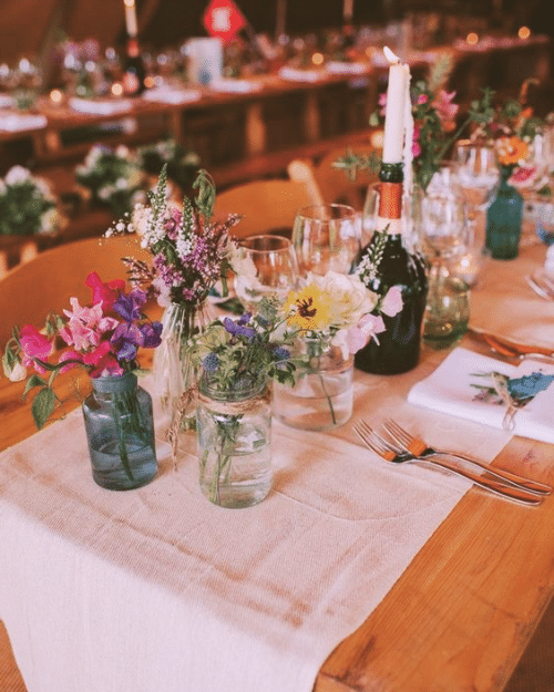 summer wedding table decoration idea on a budget