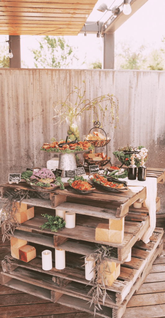 unique summer wedding food table idea on a budget