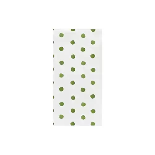 VIETRI Papersoft Napkin Collection Italian Luxury Paper Napkin and Guest Towel (Guest Towels, Dot Green)