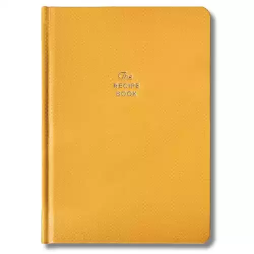 KUNITSA CO. Recipe Notebook - Keepsake Gift. Hardcover Blank Recipe Book to Write in Your Own Recipes, with Journaling Prompts about the Chef. 100 recipes (Mustard Yellow)