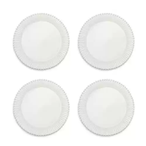 Two's Company Heirloom Set of 4 Pearl Edge Dinner Plates