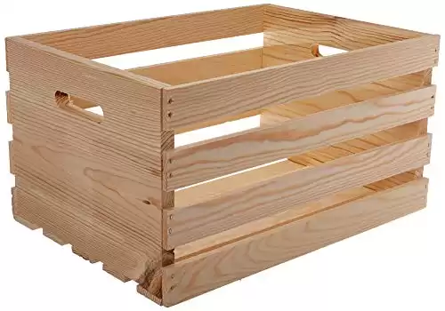 HOUSEWORKS 67140 18" Lx12.5 Wx9.5 H Large Crates & Pallet Wood Crate, 67140 18" Lx12.5 Wx9.5 H Large Crates & Pallet Wood Crate