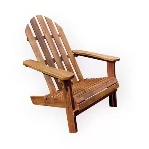 Patio Wise Outdoor Acacia Wood Lounge Chair, Wooden Adirondack Lounger Chairs, Pool, Porch, Deck, & Balcony Furniture, 36 ½ -Inches Long x 24 ¾ - Inches Wide x 37 -Inches High, Teak