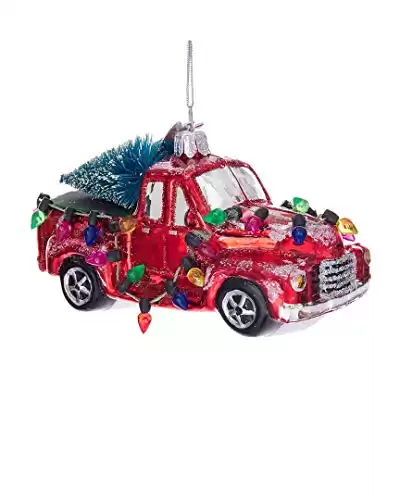 Noble Gems™ Glass Truck With Tree Ornament, Christmas