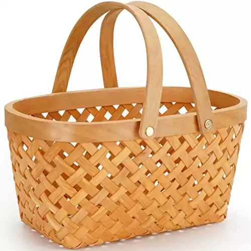 Small Woochip Wicker Baskets, Baskets for Gfits Empty, Picnic Baskets, Easter Basket, Baskets for Collecting Egss, Kids Toys, Holloween, Christmas - Honey