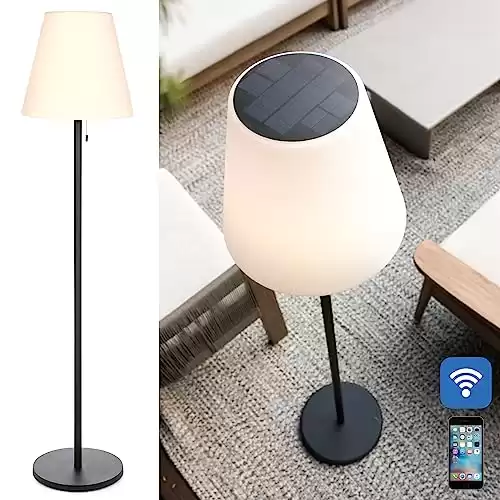 Nocturne Outdoor Solar Floor Lamp with Bluetooth Speaker | 100% Solar Powered | Fully Weatherproof | Patios, Decks, Outdoor Spaces | Cricket 2.0 (Light + Sound)