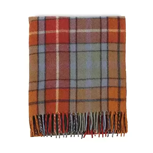 Highland Pure New Scottish Wool Blend Tartan Knee Lap Blanket Small Rug Bed Throw Extra Warm Comfy Soft For Men and Women (Buchanan Antique)