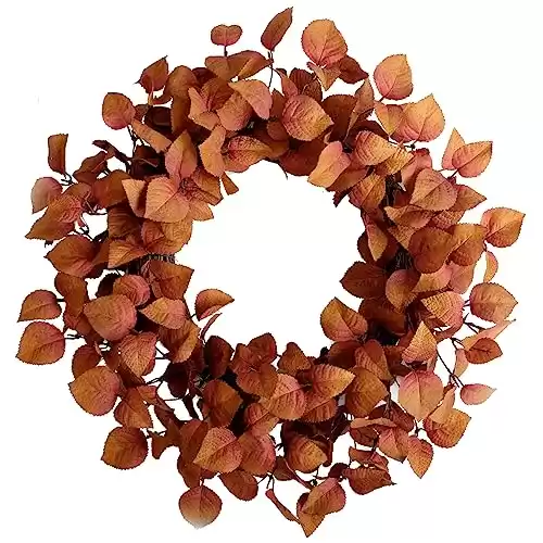 Artificial Fall Leaves Wreath 20inch Autumn Leaf Decorative Wreath for Festival Celebration Front Door Indoor or Outdoor Wall Home Party Decoration …