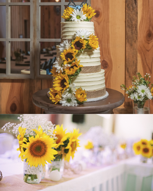 fall wedding with sunflowers