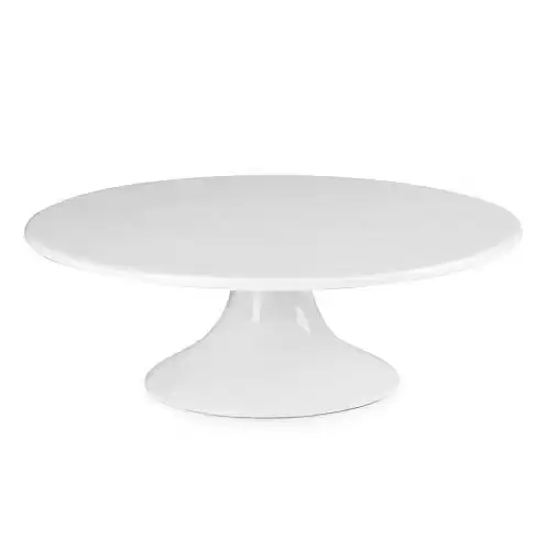 Sweese 10-Inch Porcelain Cake Stand, Round Dessert Stand, Cupcake Stand for Birthday Parties, Weddings, Baby Shower and Other Events, White
