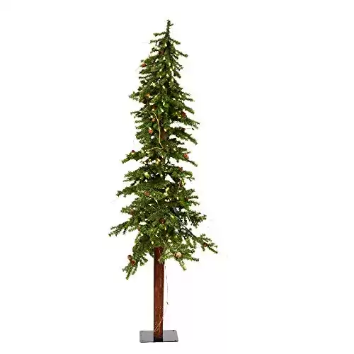 Vickerman 5′ Alpine Artificial Christmas Tree, Warm White Dura-lit LED Lights – Faux Christmas Tree – Seasonal Indoor Home Decor
